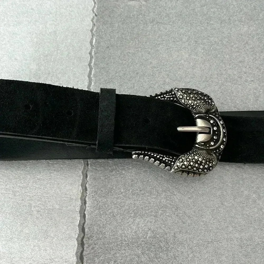 Martina Mori Black  Leather Belt- Made in Italy-WMN